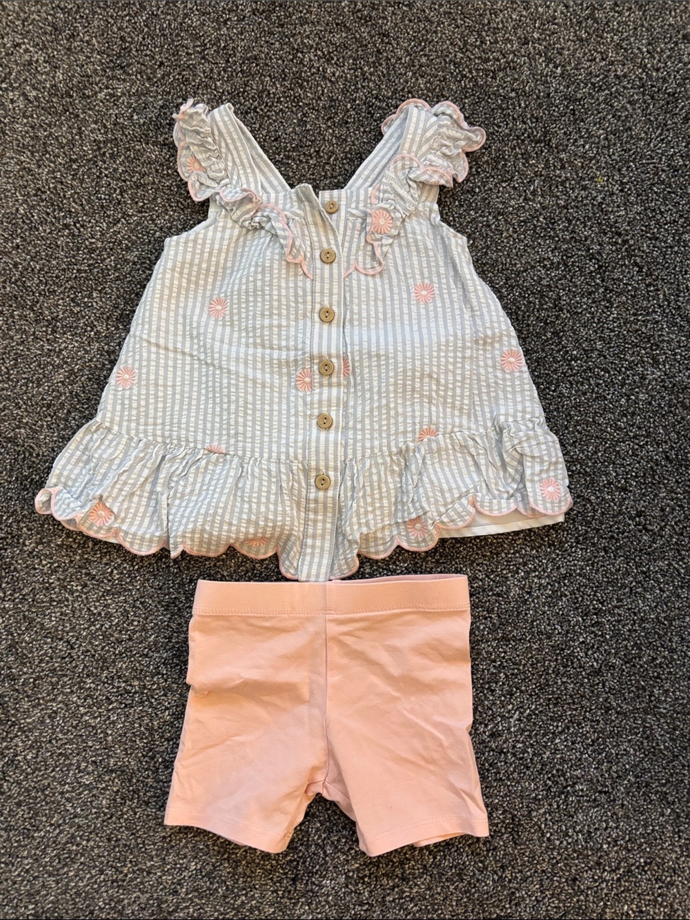 24M Ruffled Button-Front Tank Top and Biker Shorts